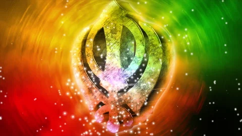 Sikhism 3D Sign background with Particle effect Stock Footage 170614448