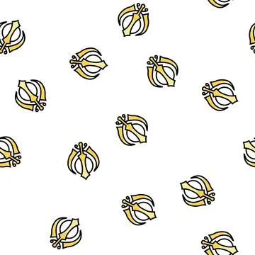 Sikhism religion vector seamless pattern Stock Illustration