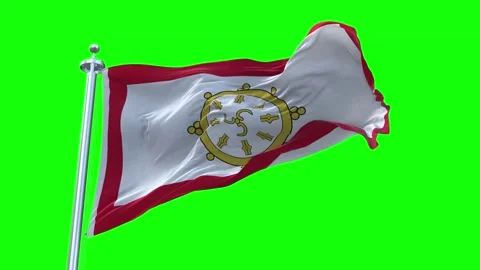 Sikkim Flag Waving in Loopable and Textured green screen background Stock Footage 296876250