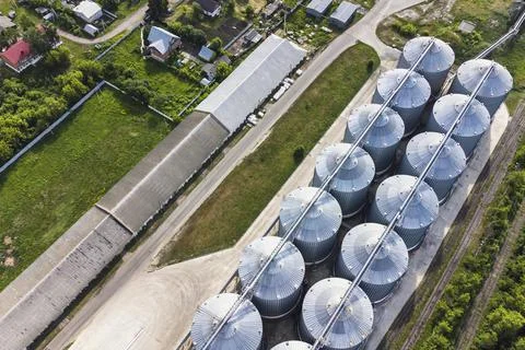 Silage for grain storage view from height Stock Photos