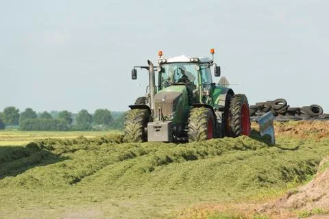 Silage with a large tractor Stock Photos