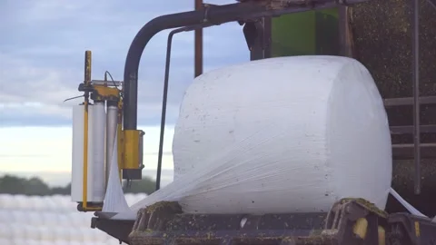 Silage making and packing machine in plant in india Stock Footage 209813837