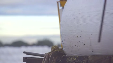 Silage packing process machine in plant Stock Footage 209815074