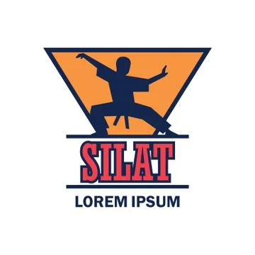 Silat martial logo  with text space for your slogan Stock Illustration