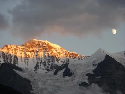 Silberhorn Moon Stock Photos