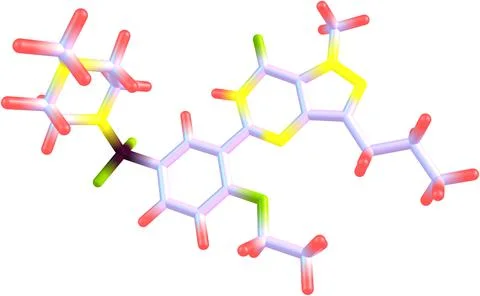 Sildenafil molecular structure isolated on white Stock Illustration