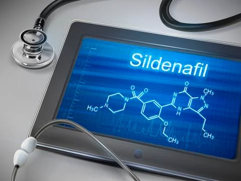 Sildenafil word displayed on tablet Illustrazione stock