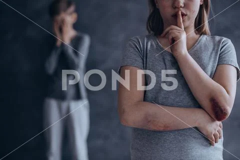 Silence of domestic violence Stock Photos