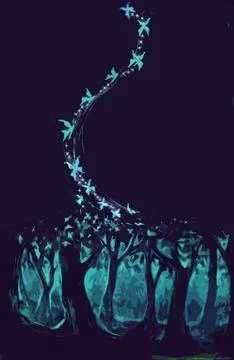 Silence forest Stock Illustration