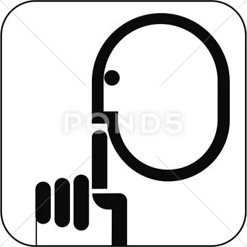 Silence symbol, artwork Stock Illustration