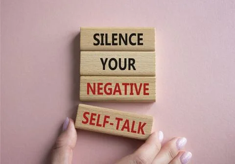 Silence your negative self-talk symbol. Concept words Silence your negative s Stock Photos