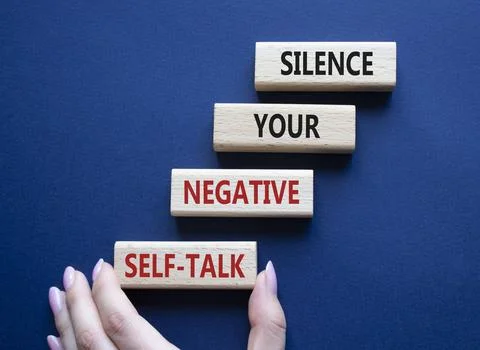 Silence your negative self-talk symbol. Concept words Silence your negative.. Stock Photos