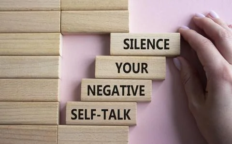 Silence your negative self-talk symbol. Concept words Silence your negative.. Stock Photos