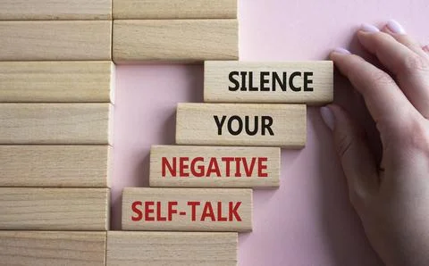 Silence your negative self-talk symbol. Concept words Silence your negative s Stock Photos