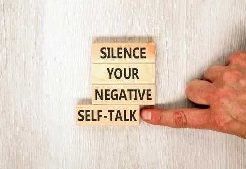 Silence your negative self-talk symbol. Concept words Silence your negative.. Foto stock