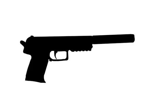 Silencer pistol Stock Illustration