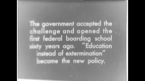A silent 1933 documentary survey of integration programs for Native Americans Stock Footage 118439501