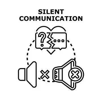 Silent communication problem leading to misunderstanding and confusion Stock Illustration