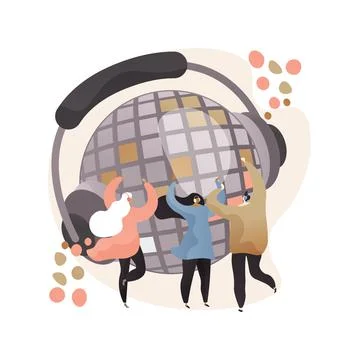 Silent disco abstract concept vector illustration. Stock Illustration