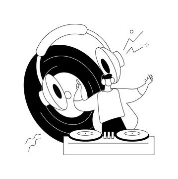 Silent disco abstract concept vector illustration. Stock Illustration