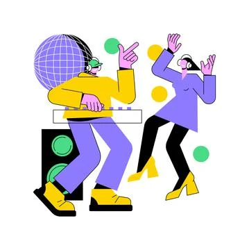 Silent disco abstract concept vector illustration. Stock Illustration