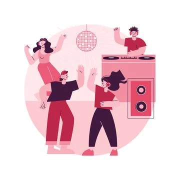Silent disco abstract concept vector illustration. Stock Illustration