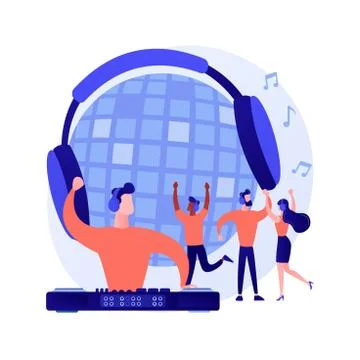 Silent disco vector concept metaphor Stock Illustration