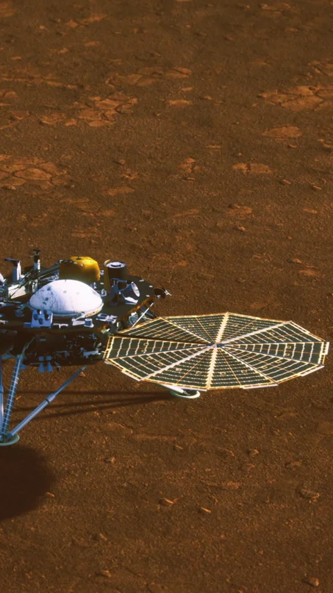 Silent dusty plains with scientific tools in robotic deployment Video stock 326162761