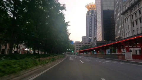 Silent elevated road in Shanghai is under lockdown Stock Footage 193501004