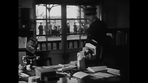 A silent film showing the life of a middle class Japanese family. Stock Footage