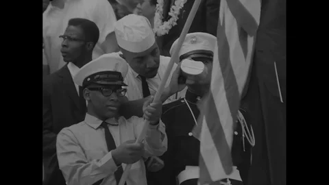 Silent footage of Martin Luther King's I Have a Dream" speech at the March on Stock Footage