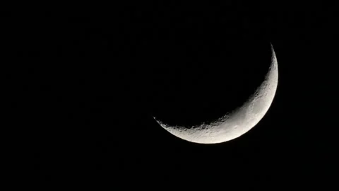 Silent Glow of the New Moon Stock Footage 303376738