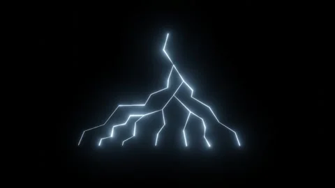Silent Lightning with Light Vibrations on Black Background Stock Footage 279824571