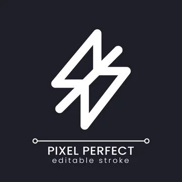 Silent mode pixel perfect white linear ui icon for dark theme Stock Illustration