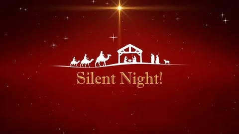 Silent Night Title Graphics Christmas Motion Loop Stock Footage 118934648