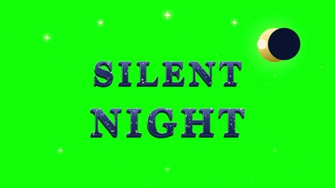 Silent night typography green 3d Vídeos de archivo 345708684