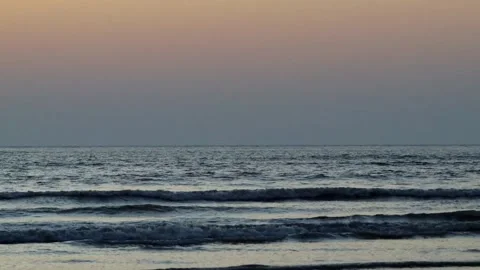 Silent Ocean Waves Flowing At The Evening Time Stock Footage 271718987