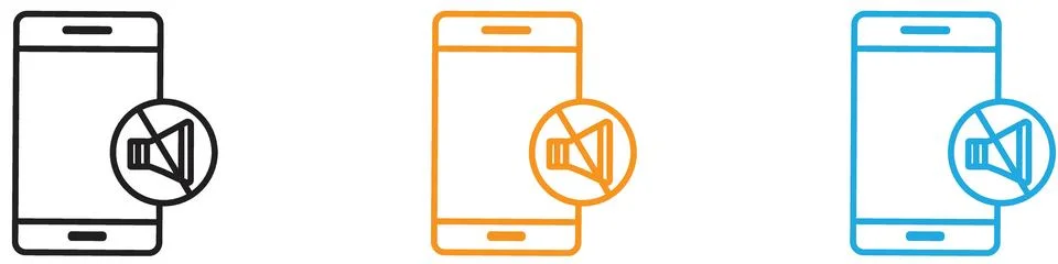 Silent phone icon vector logo set collection for web app ui Stock Illustration