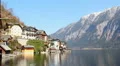 Silent place for recreation in mountains, view of Alpine village HD Footage