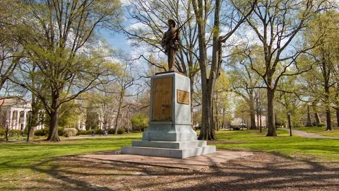 Silent Sam Statue at UNC Chapel Hill North Carolina Stock Footage 69222266