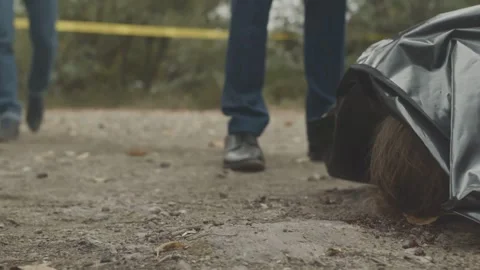 Silent Steps at the Murder Scene Stock Footage 320912428