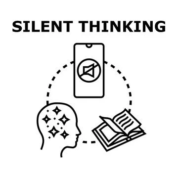Silent thinking concept promoting focus and learning Stock Illustration