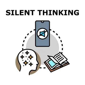 Silent thinking concept promoting focus and learning Stock Illustration