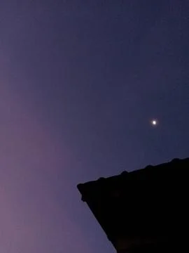 Silent twilight frames a rooftop silhouette Stock Photos