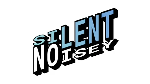 SILENT vs NOISEY, 3D Text Animation in Isometric View with Opposite Word Motion Stock Footage 314264016