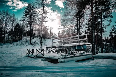Silent Winter Dock Stock Photos
