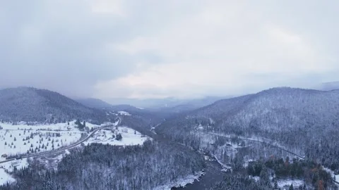 Silent winter valley river Stock Footage 321102247