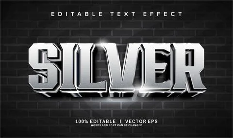 Siler 3d vector text effect with modern style design Stock Illustration