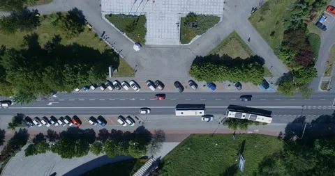 The Silesian Library in Katowice from a drone Video stock 131035598