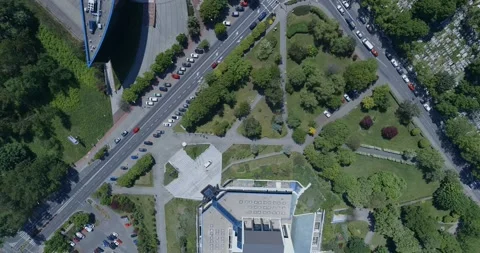 The Silesian Library in Katowice from a drone Video stock 131039191